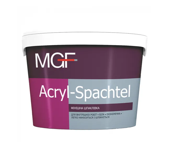 Шпаклівка фінішна акрилова MGF Acryl-Spachtel 1,5кг (готова до застосування)