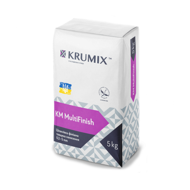 Шпаклівка чистова KRUMIX MultiFinish 5 кг (4 шт/уп; 252 шт/пал)